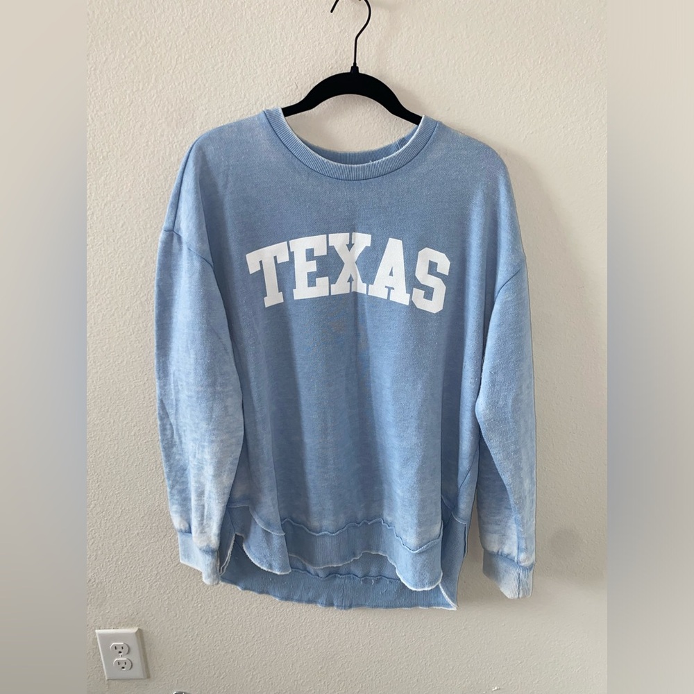 Texas blue sweatshirt